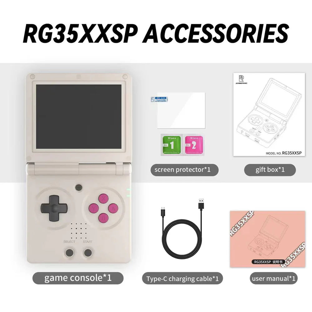 Gameboy 3.5'' IPS Screen Flip Handheld Console Linux System HDMI-compatible TV Output 64G 5500 Games Pre-installed