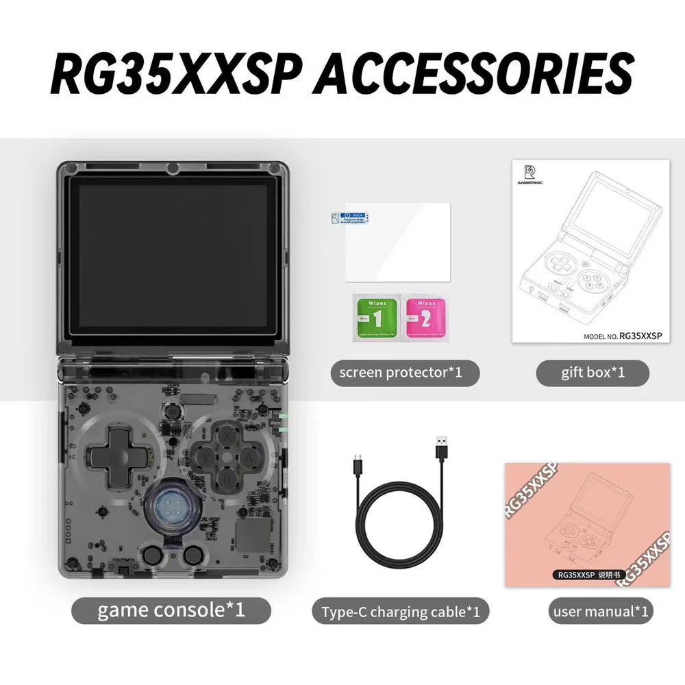 Gameboy 3.5'' IPS Screen Flip Handheld Console Linux System HDMI-compatible TV Output 64G 5500 Games Pre-installed